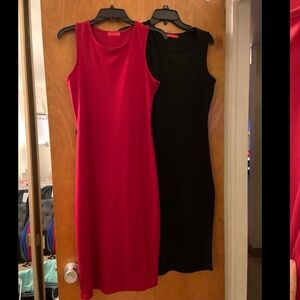 Red and Black Sleeveless Bodycon Dresses
